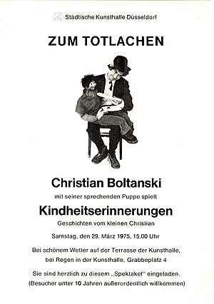 Christian Boltanski, Einladung, Zum Totlachen. Christian Boltanski mit seiner sprechenden Puppe