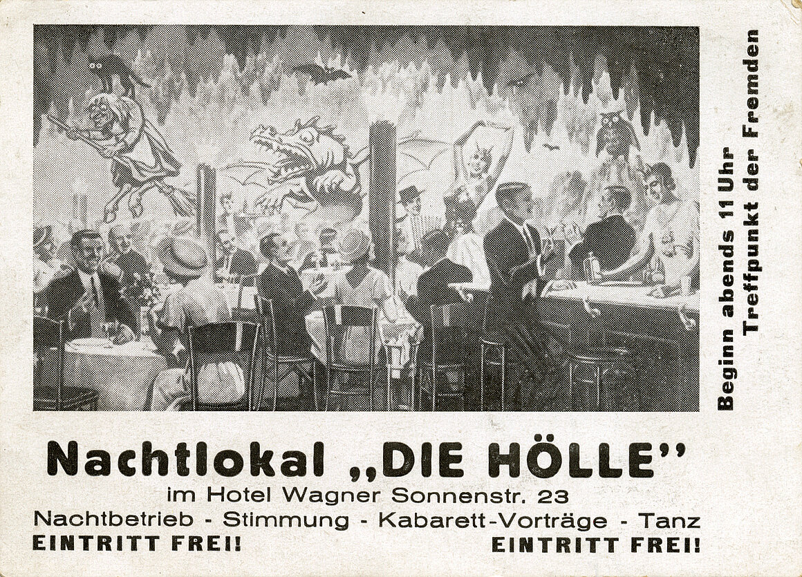 Karl Valentin, Nachtlokal Die Hölle in Karl Valentins Panoptikum, Sonnenstraße 23, 1934