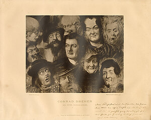 Franz von Stuck, Verlag Franz Hanfstaengl, München, Konrad Dreher in verschiedenen Masken von Franz Stuck, 1897