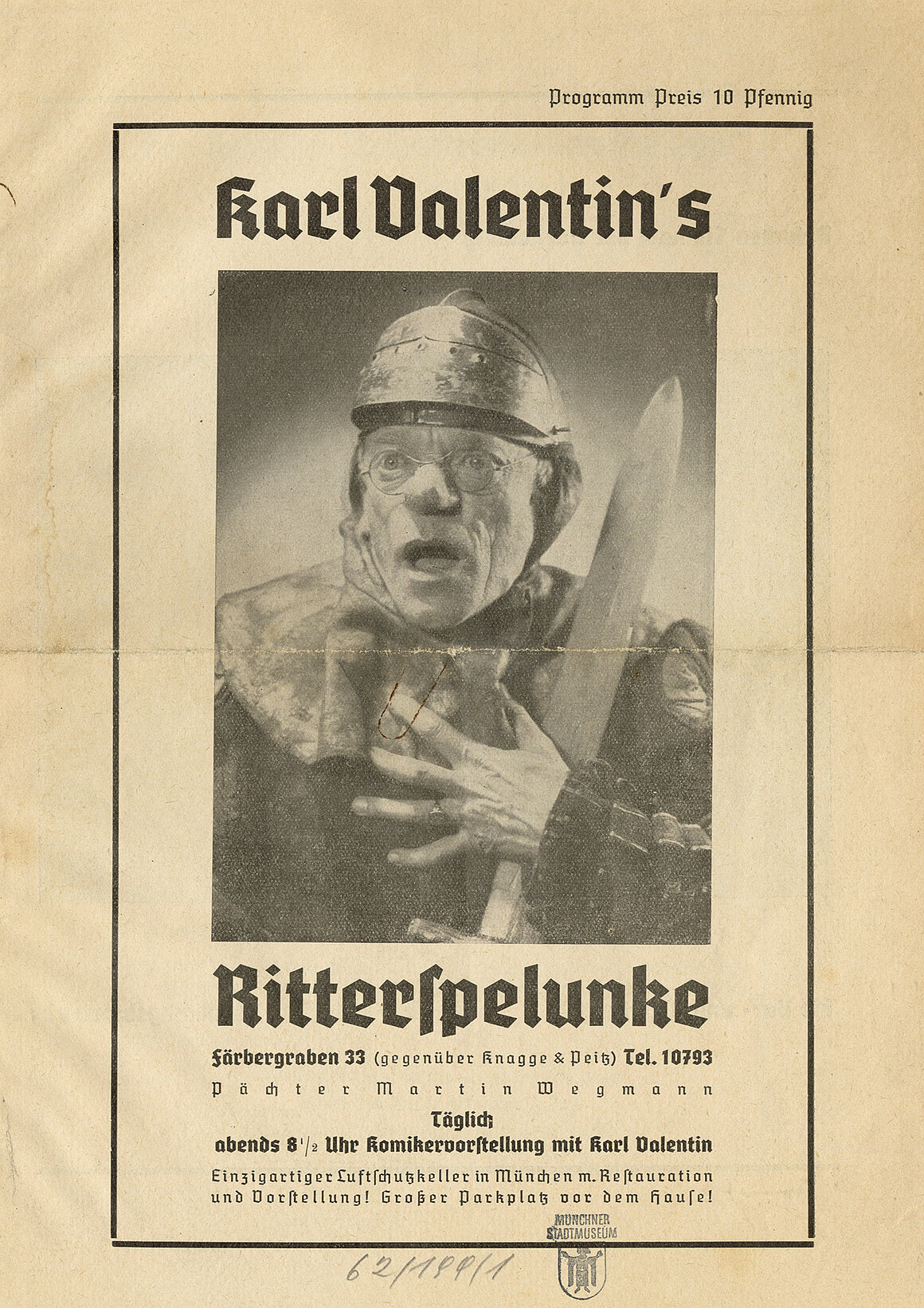 Karl Valentin, Programm Karl Valentins Ritterspelunke