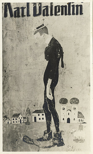 Karl Valentin, Ludwig Greiner, Fotografie einer Ankündigungstafel, 1909