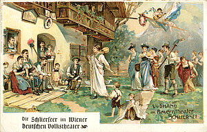 Konrad Dreher, Der Vorhang des Schlierseer Bauerntheaters, um 1900