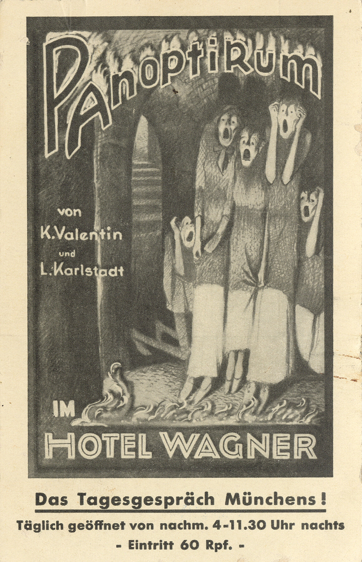 Karl Valentins Panoptikum, Werbekarte, 1934