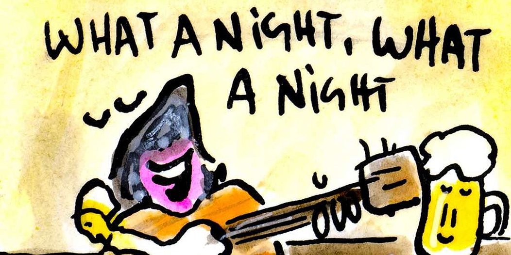 Comic-Maus, die Gitarre spielt