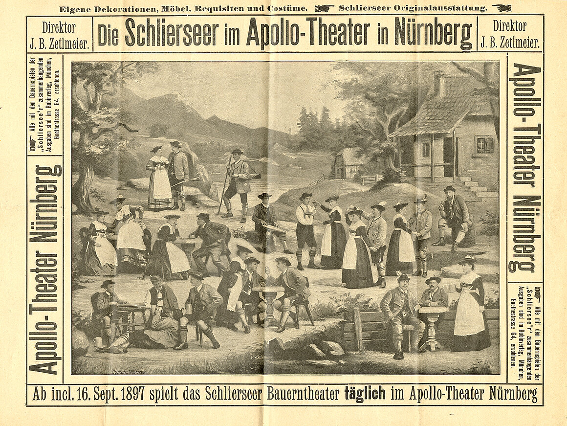 Die Schlierseer im Apollotheater in Nürnberg, September 1897