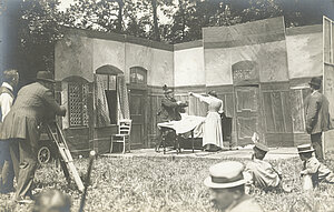 Konrad Dreher, Konrad Dreher bei Filmaufnahmen: "Wenn der Auerhahn balzt", um 1915