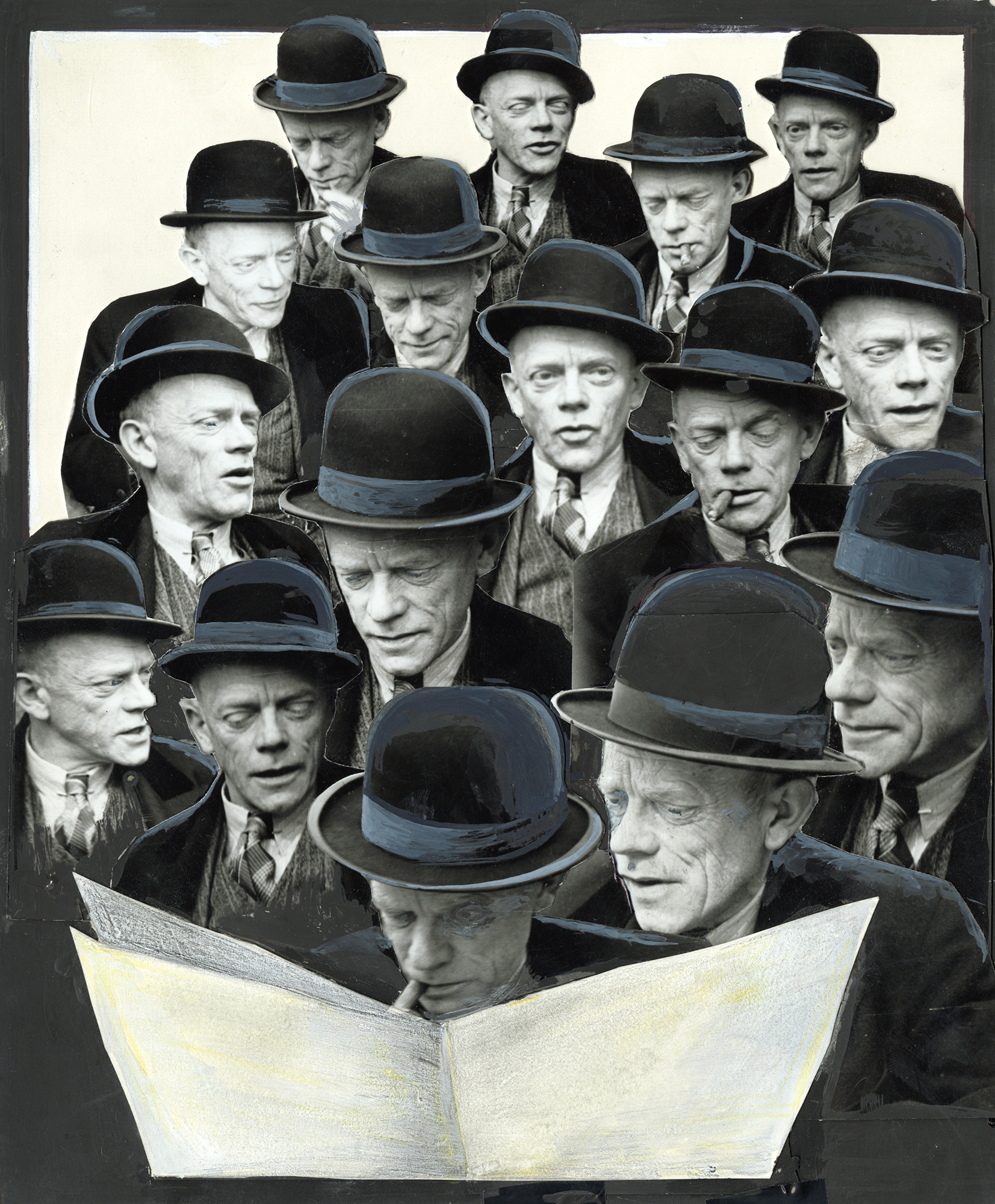 Karl Kurt Wolter, Collage von Karl Kurt Wolter, geklebt aus 16 Porträts von Karl Valentin