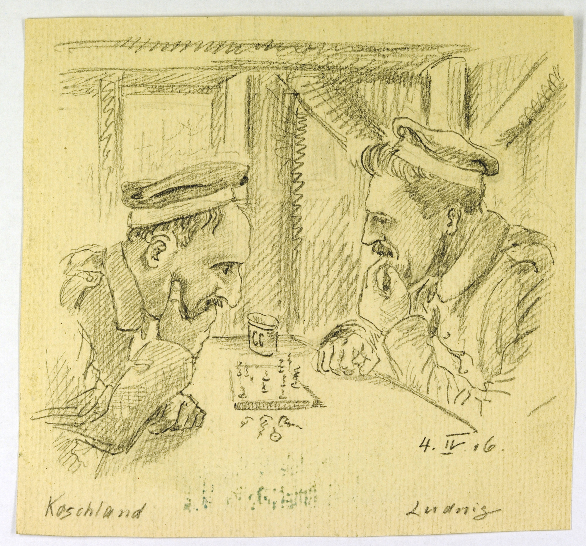 Ludwig Greiner, Zeichnung, Kriegsalbum Frankreich (blau), 1914